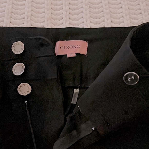 🖤Ci Sono Black Athleisure Stretch Mid Thigh Spring Summer Shorts Size X-Large🖤 - Picture 4 of 6